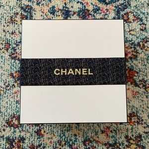 Empty Medium Chanel Gift Box w/ glitter band, original tissue & blank note card.